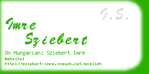 imre sziebert business card